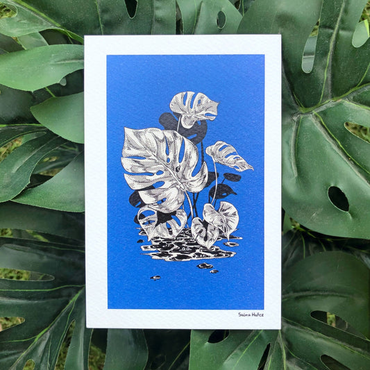 Friendly Critters in Blue Postcard