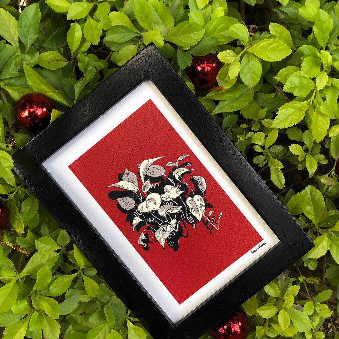 Friendly Critters in Red Postcard